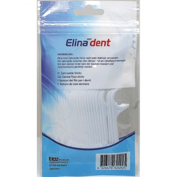 ElinaMED dent Zahnseide Sticks 8cm im Zipp-Beutel 25 Stk.